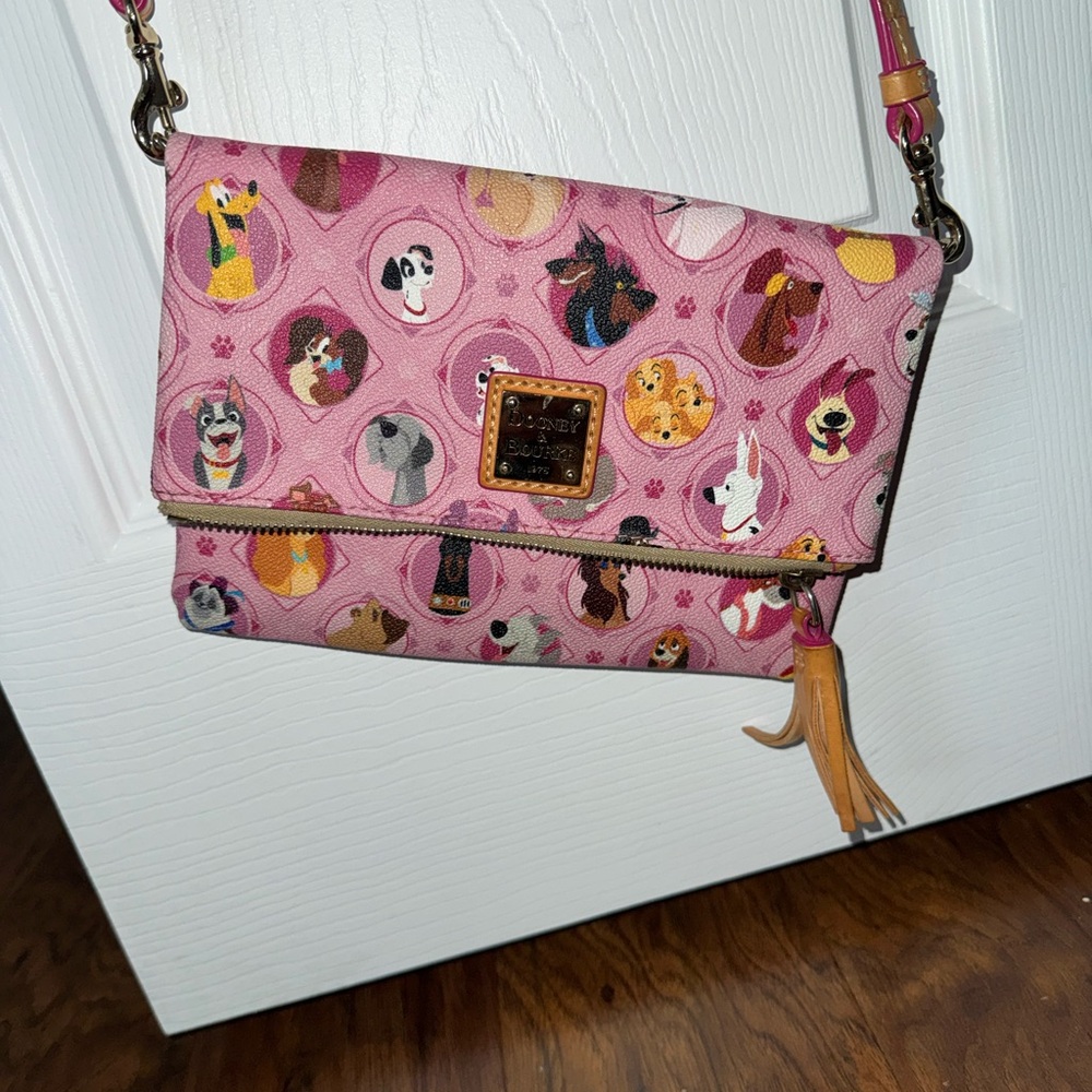 Dooney & Bourke Pink Disney Characters Foldover Crossbody Bag - Picture 6 of 14